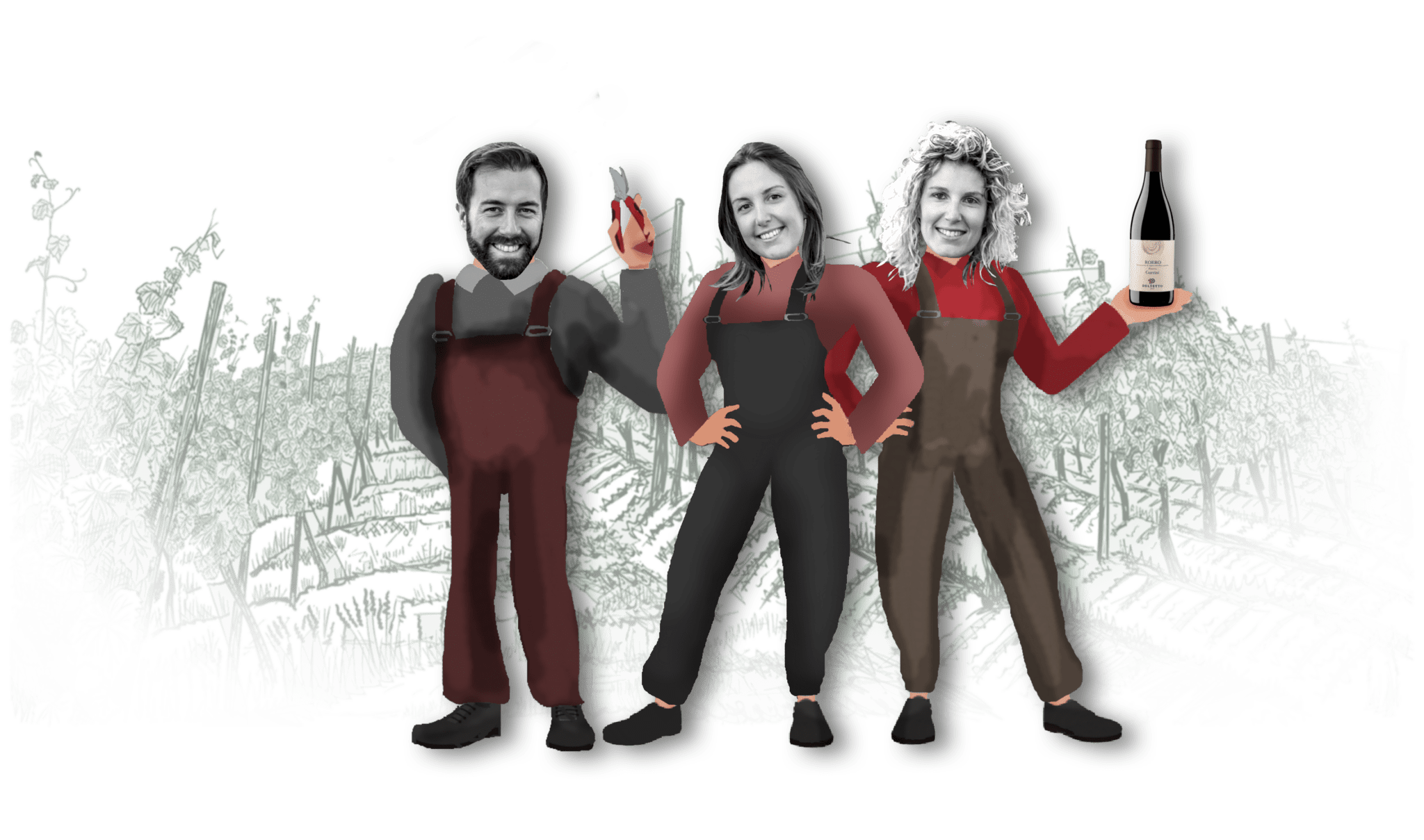 Carlo, Claudia et Cristina Deltetto
