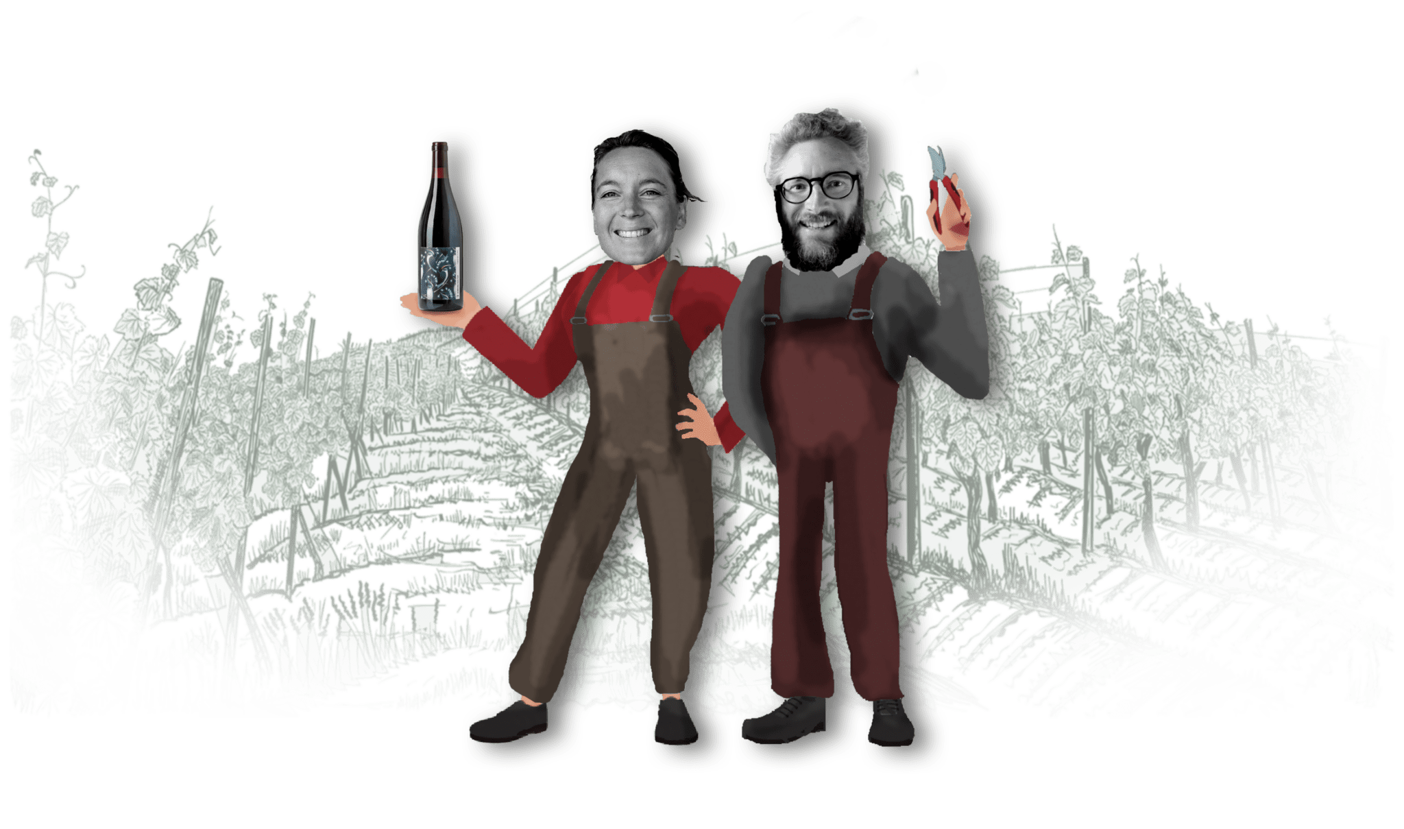 Marie et Amaury Vaganay, vignerons au Domaine Noctua