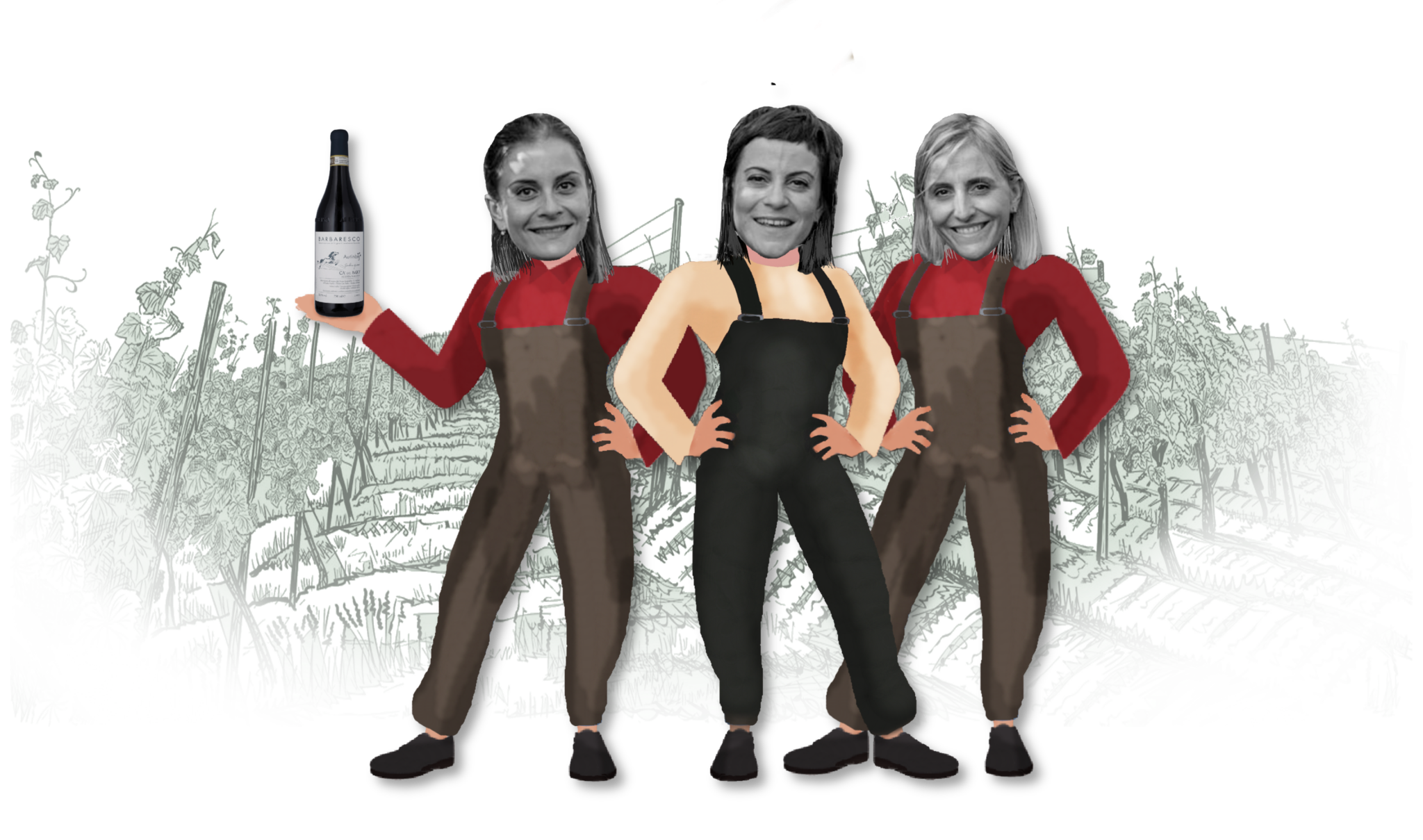 Paola, Federica et Valentina Grasso de Ca' del Baio